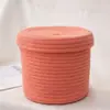Cesta de Almacenamiento de Cuerda de Algodón a Prueba de Polvo con Tapa al por Mayor Cesta de Almacenamiento de Escombros de Escritorio Cubo de Almacenamiento Redondo Almacenamiento de Llaves y Cartera