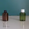 Botella de Plástico de Hombro Inclinado de 60 ml con Tapa de Mariposa, Botella de Muestra de PET, Botella Dosificadora para Cosméticos, Loción Champú, Botella Dosificadora de Agua