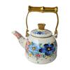 Tetera Eléctrica de Esmalte para Cruce de Fronteras, Estufa Eléctrica de Cerámica para Preparar Té, Uso Doméstico para Hacer Café y Té, Adecuada para Casas de Huéspedes y Hoteles, Cafetera de Esmalte Vintage para Té con Leche