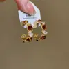 Brincos Olho de Tigre Estilo Melanoid Retro Senso de Design de Nicho Brincos Versáteis Luxo Leve Moda de Alta Qualidade Brincos de Tarraxa para Mulheres