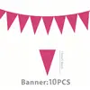 Platos Redondos de Color Sólido Rojo Rosa en Stock para Decoración de Fiesta de Cumpleaños, Platos de Papel Desechables, Manteles, Cuchillos, Tenedores y Cucharas