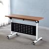 Juego de Mesa y Sillas de Entrenamiento, Escritorio de Oficina Móvil, Mesa Larga con Ruedas, Escritorio Educativo Doble Modular, Mesa de Conferencias Plegable