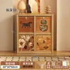 Estantería de rejilla de madera maciza, estante de almacenamiento para sala de estar, estantería de pie estilo vintage, vitrina de pared multicapa de combinación libre