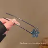 Grampo de Cabelo com Strass Total em Forma de U Novo Estilo Chinês High-end Simples Grampo para Coque Qipao Grampo de Cabelo Flor Headdress Hanfu