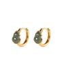 Carácter plata moda nacional moda aretes plata s925 chapado en oro damas material peligroso aretes de calabaza de jade clip de oreja simple