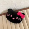 Pinza de clip doble cara gato KT tiburón clip hellokitty terciopelo dorado intestino grueso cinta para el pelo lazo accesorios de felpa
