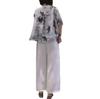9588 Da Ai Mei Yuan 2025 Verano Nuevo Moda Coreana Camiseta Adelgazante de Cuello Solapa para Mujer con Estampado Tendencia