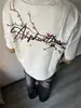 Camiseta Masculina Verão Manga Curta Bordada com Flor de Ameixa Americana Loose Trabalho Pesado Algodão Puro Jovem Casal Top