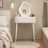 Tocador tipo crema para dormitorio, tocador simple para maquillaje, tocador moderno de lujo ligero, tocador tipo nube estilo princesa