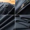 Pantalones Casuales de Algodón Peinado Delgado para Hombre de Verano Europeo, Pierna Recta Suelta, Pantalones de Negocios Frescos, Absorbentes de Humedad