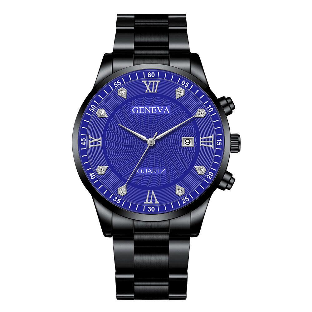 黑色钢带黑壳蓝面银针