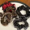 Scrunchie de Cetim com Borda de Cristal Feito à Mão de Alta Qualidade para Mulheres, Novo Acessório de Cabelo da Celebridade da Internet Coreana, Elástico de Cabelo, Flor de Cabelo para Mulheres
