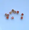Colgante redondo mini de cuatro garras de circón de vidrio chapado en cobre dorado de 4 mm para pendientes de bricolaje, horquillas, guirnaldas de borlas, accesorios de joyería