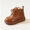 Botas Martin para Bebê Botas Infantis 2025 Outono/Inverno Aveludadas Espessas Botas de Algodão para Meninos Botas Curtas para Crianças Pequenas Botas de Couro para Meninas