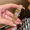 Reloj Dinimi con correa de acero y temperamento a la moda, reloj de cuarzo para uso diario y ocio, reloj sencillo de dos pines para mujer.