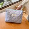 Bolsa Cosmética Acolchada de Crema para Mujer, Bolso de Mano de Alta Gama para Cena, Bolsa de Almacenamiento Portátil y Versátil para Celebridades de Internet