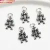 Plata de Ley Pequeña Flor Cuadrado Tubo Doblado Hoja Colgante Accesorios Retro Anillo Liso para Correr Calabaza DIY Materiales para Abalorios Hechos a Mano