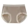 Ropa interior de talla grande de cintura media para mujer, de seda, perfil bajo, ropa interior invisible, sin costuras, estilo fresco, con lazo, sin parte inferior de cadera