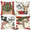 Capa de Almofada Cartoon Papai Noel Amazon Decoração de Festa de Feriado Almofada de Sofá Quarto Almofada de Cabeceira