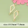 Accesorios para Pendientes DIY al por Mayor Nuevos Pendientes Geométricos Chapados en Cobre Oro Real Circonita Micro-Pavimentada Accesorios de Joyería Semi-Terminados
