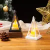Lámpara de Iceberg Navideña Lámpara Triangular Lámpara de Velas Digitales Luz Nocturna Portátil Lámpara de Queroseno de Halloween Lámpara de Viento Decorativa