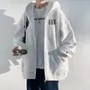 Sudadera con capucha para hombre, chaqueta casual de moda para primavera y otoño, chaqueta tipo béisbol con diseño estampado para estudiante, abrigo gris