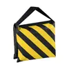 Bolsa de arena de carga superior para fotografía, bolsa de arena de equilibrio con rayas de dos colores para soporte de luz de fotografía, bolsa de lona con placa de acero de carga amarilla