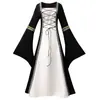 Vestido de Encaje de Manga Larga Popular Europeo y Americano 2025 Gótico Retro Medieval Ropa de Escenario para Mujer