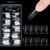 Puntas de Uñas Suaves Transparentes, Uñas Postizas con Superficie Interna Mate Pre-limada, Extensiones de Uñas Acrílicas de Cobertura Completa o Media, 100 Piezas Múltiples Formas Uñas Press On para Salón de Manicura, Suministro al por Mayor