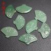 Colgante de abanico de amor de jade blanco Dongling jade verde seco 22*32mm Accesorios para joyería hechos a mano DIY