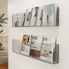 Estante para Livros e Jornais, Prateleira de Parede, Estante Transparente de Acrílico para Armazenamento de Livros, Estante para Armazenamento de Revistas e Jornais, Estante para Livros Ilustrados de Corredor