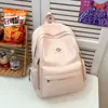 Mochila estudantil fresca e simples em cor sólida estilo floresta, mochila casual versátil japonesa para meninas, mochila de grande capacidade estilo faculdade
