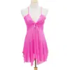 Estilo Puro Desejo Renda Transparente Camisola Vestido de Noite Conjunto de Lingerie Malha Transparente Sexy Europeu e Americano Transfronteiriço Roupa de Dormir 8468