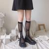 Meias Estilo Japonês para Mulheres, Meias JK Japonesas da Moda até a Panturrilha, Meias Finas Pontilhadas Cruzadas com Laço para Ballet, Meias Fofas para Panturrilha