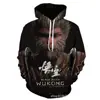 Nuevo 3D de impresión digital transfronterizo mito negro: Chalecos con capucha para juegos serie Wukong 3A