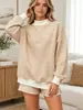 Sudadera Casual Suelta de Manga Larga con Cuello Medio Alto y Rayas para Mujer, Nueva Colección Otoño/Invierno 2026, Transfronteriza Europea y Americana de Amazon