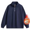 Sudadera Retro Americana con Media Cremallera y Cuello Alto para Hombre, Color Sólido, Algodón Grueso, Corte Holgado, Talla Grande, Top de Marca de Moda para Primavera y Otoño
