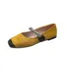 Zapatos Mary Jane Exquisitos Franceses para Mujer 2026 Otoño Nuevo Estilo con Faldas Temperamento a la Moda Cómodos Punta Cuadrada Suela Plana Zapatos de una Sola Pieza