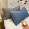 Juego de Fundas de Almohada, Un Par, para Uso Doméstico, Adulto, Algodón Lavado, Funda de Almohada de Color Sólido Simple, Funda de Almohada Estilo Nórdico, Dormitorio, para Mujeres