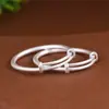 Ciervo Dorado Rey Plata Pura 999 Mate Redondo Sólido Paz y Alegría Pulsera de Empujar y Tirar para Niños Bebé Hecha a Mano Nuevo Regalo