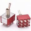 Chave de botão MTS-302 micro chave de alimentação 9 pinos 2 chaves basculantes prata vermelho