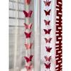 Diseño de sala de bodas, adecuado para decoración de bodas con guirnalda de mariposas tridimensionales, dormitorio, sala de estar, cortina colgante con guirnalda de personajes Xi