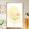 Cortina de Porta Tulipa Cor Creme Cortina Divisória Cortina Curta para Quarto Meia Cortina para Interior de Casa de Alto Padrão Sem Furo
