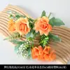 Flores Artificiales en Tema de Color Naranja y Naranja para Decoración de Boda, Arreglos de Pasillo, Arreglos Florales, Flores Falsas y Decoraciones de Piso