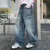Jeans rectos lavados, desgastados y rotos estilo americano para hombre, nueva colección otoño 2026, diseño moderno, pantalones largos de pierna ancha