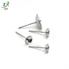 Aço Inoxidável Tigela Convexa Argola Pérola Redonda Brincos Brincos Galvanizados Ouro Real Brincos Acessórios de Joias Feito à Mão DIY