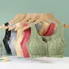 Roupa íntima de alta qualidade com botões frontais para mulheres de meia-idade e idosas, Sutiã confortável e respirável, Sutiã esportivo com bojo push-up anti-flacidez