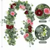 Enredadera de Flores Artificiales de Eucalipto Transfronteriza, Enredadera de Hojas de Eucalipto Falsas, Vegetación para Bodas, Adornos Decorativos Retorcidos, Enredadera Artificial