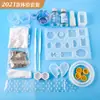 Kit de gota de cola de cristal artesanal DIY, molde de silicone para pulseira, kit de material DIY, acessórios de resina, uma geração de cabelo
