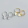 Nuevos aretes de aro de amor simples estilo japonés y coreano, temperamento de moda para mujer, literario, dulce, en forma de corazón, ins, viento frío, joyería para las orejas